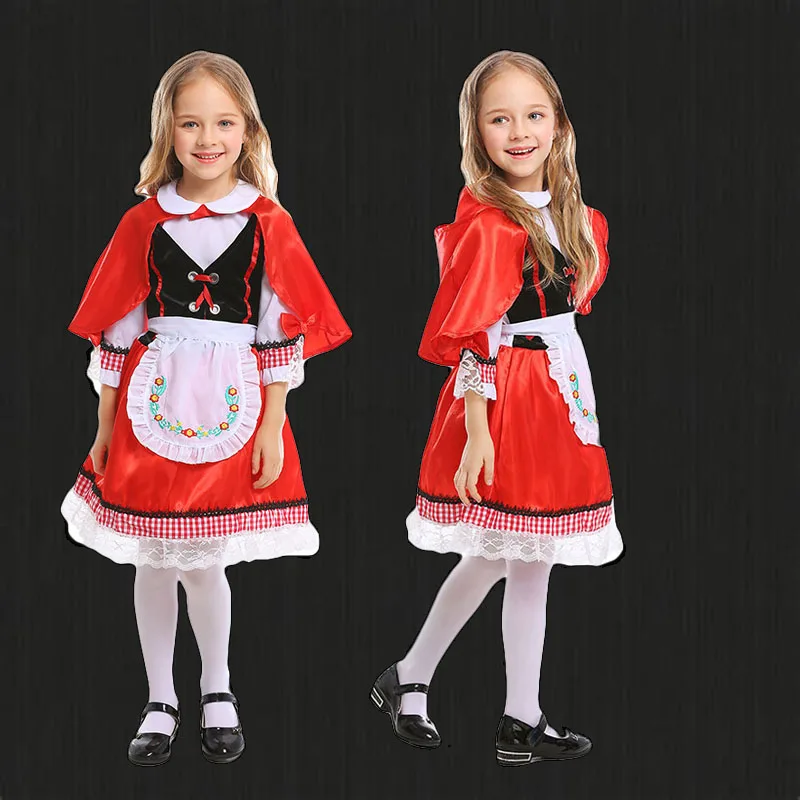 Милый детский классический костюм красного цвета с капюшоном для маленьких