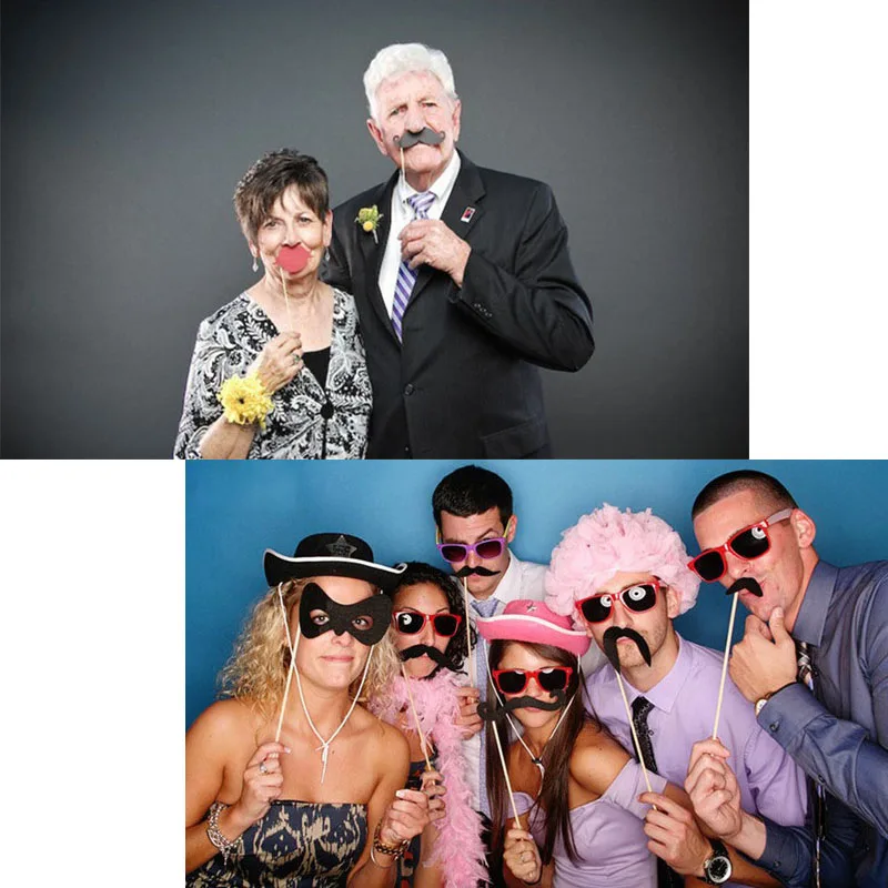 Смешной реквизит для фотографий 76 шт. Свадебные украшения Photo booth Prop On Stick Новые вечерние украшения Рождество Усы день рождения