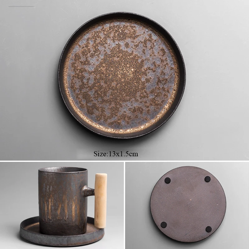 Style D(1 Saucers) LUWU в японском стиле фарфоровые чашки винтажные кофейные чашки китайские кофейные кружки Посуда для напитков - Цвет: Style D(1 Saucers)