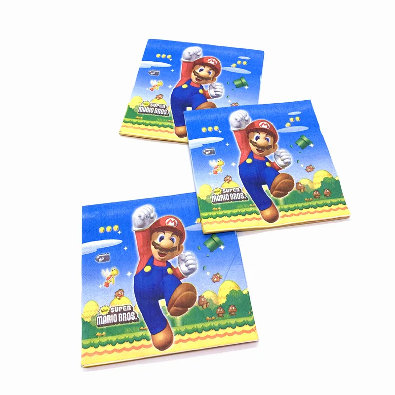 40 шт/60 шт Super Mario Bros тема девушка день рождения свадьба бумажный стаканчик+ тарелка+ салфетка события вечерние набор бумажной посуды поставка