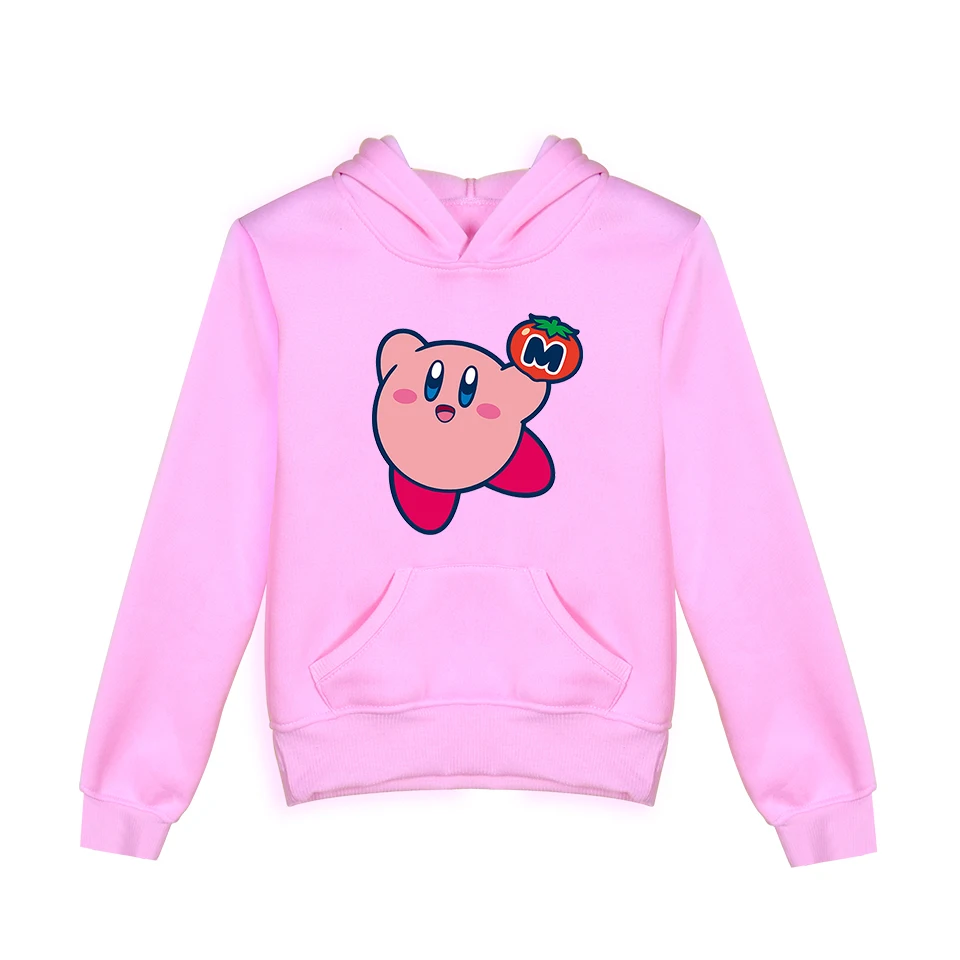 Розовые милые толстовки с надписью Kirby для мальчиков и девочек Aikooki популярная