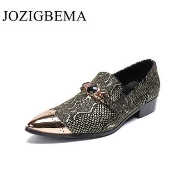 

Men Genuine Leather Pointed Toe Dress Shoes High Quality Business Footwear Formal Shoes For Wedding Shoes Party