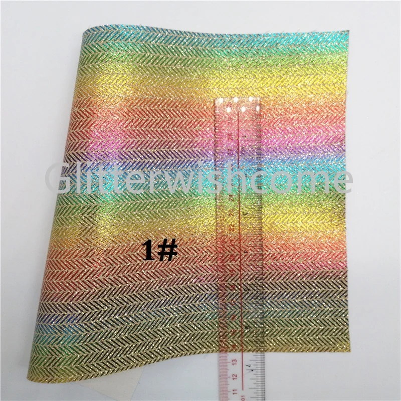 Glitterwishcome 21X29 см A4 Размер блестящая ткань, блеск с принтом кожа, искусственная кожа ткань винил для бантов, GM537A