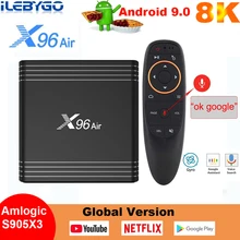 ТВ-приставка X96 Air Amlogic S905X3 mini Smart Android 9,0 4 Гб 64 ГБ 32 ГБ wifi 4K 8K 24 кадров в секунду Netflix X96 Air 2 Гб 16 Гб Plex телеприставка