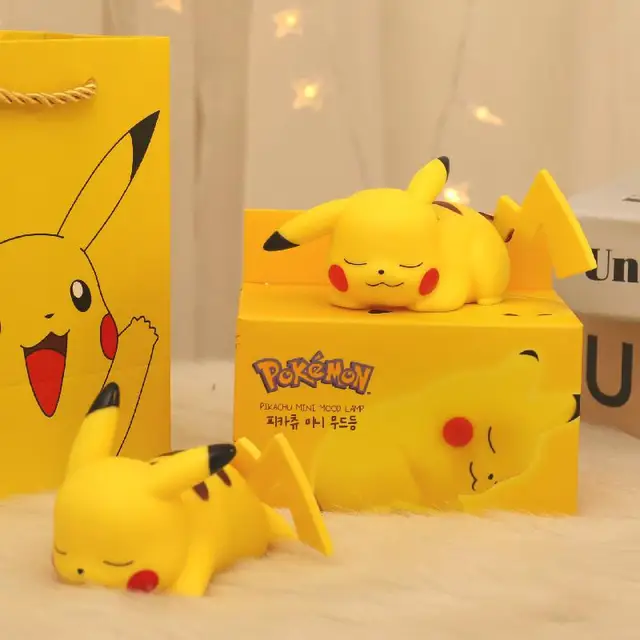 Pokemon  Pikachu Night Light Cartoon Soft Light Bedroom Bedside Night Light Ornaments Children's Luminous Toys Christmas Gifts 3