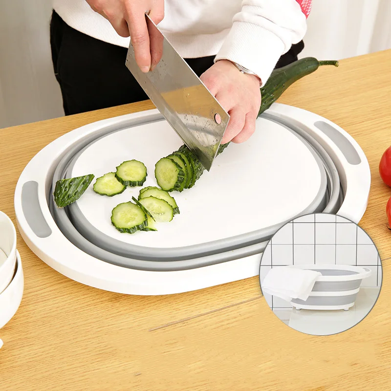 

Multifunctional Collapsible Dish Tub Folding Chopping Cutting Board Washing Strainer Drying Rack Vegetable Basket Stuff