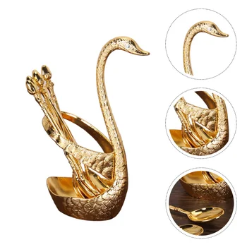 

Creative Metal Coffee Spoon European Retro Tableware with Swan-shaped Base