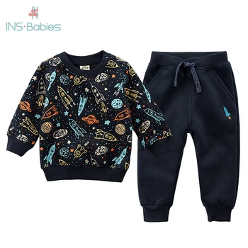 

3-6y Children Winter Sportswear Kids Casual Clothing Set Boys Apring Autumn Tracksuit Children Clothing Coat + Pant Suit Outfits