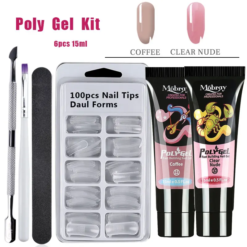 1011 17pcs PolyGel Set For Lamp For Nail Drill Machine Gel Nail Polish Set Builder Gel Electric Manicure Nail Art Tool Manicure Set - Цвет: 1011