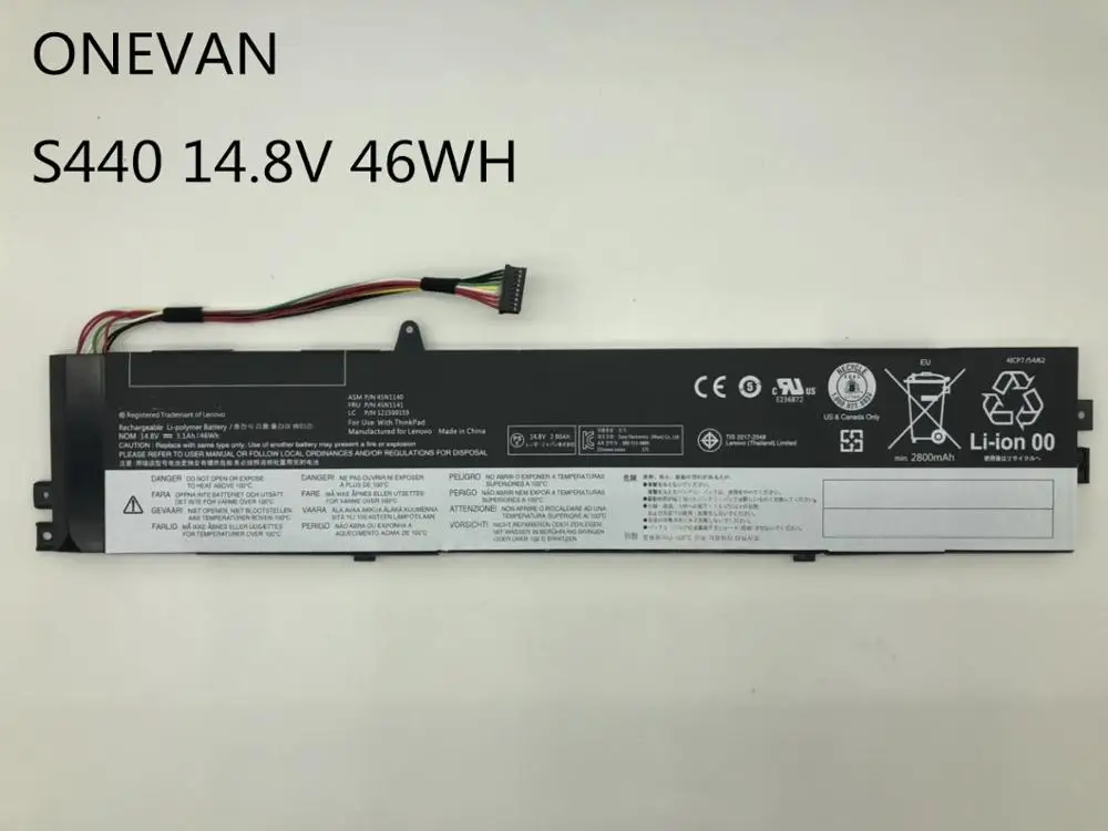 ONEVAN 45N1138 45N1139 45N1140 45N1141 121500158 ноутбук Батарея для lenovo для ThinkPad S431 S440 V4400u S3 S5