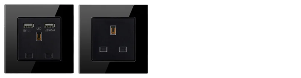 Atlectric Великобритании стандартный разъем для мобильный адаптер настенная Бытовая розетка светодиодный индикатор 13A розетка стеклянная панель