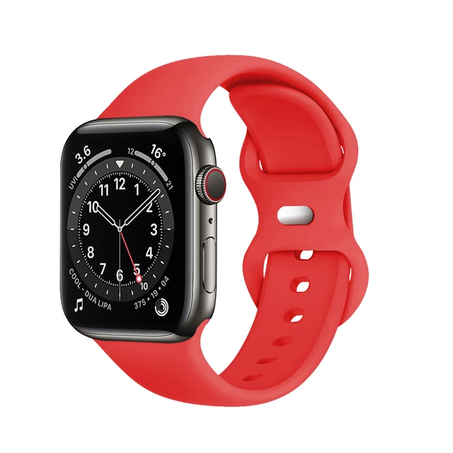 Silicone Sport Band For Apple Watch Series Se 6 543 44mm 40mm Smart Bracelet Watchband Pin Tuck Strap on iWatch 7 38mm 42mm 41mm 3 Red