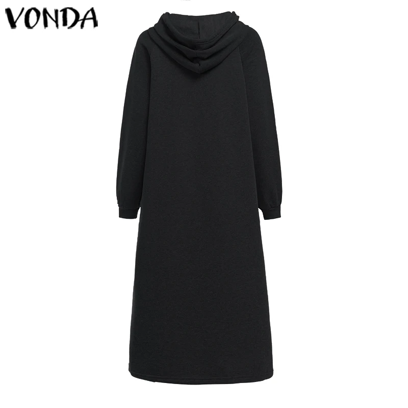 Модные кардиганы VONDA, женская верхняя одежда с длинным рукавом и карманами, однотонная одежда размера плюс, Длинные рубашки, женские свободные блузки 5XL