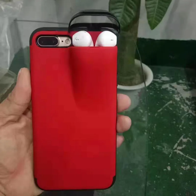 2 в 1 чехол для телефона для iPhone 11 Pro XS Max XR X 6 6S 7 8 Plus, беспроводные наушники, гарнитура, чехол для Airpods 1, 2, TPU PC