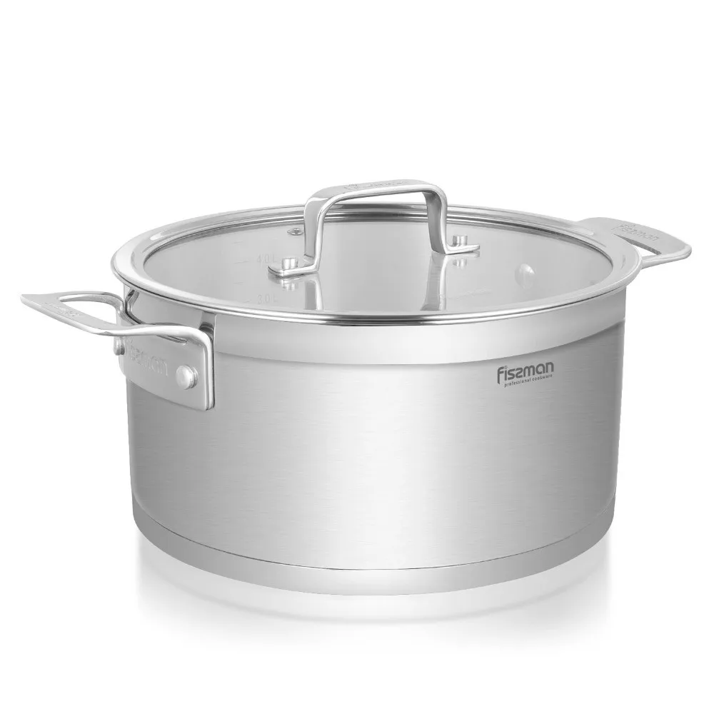 

FOBUS series casserole with glass lid induction stainless steel soup pot
