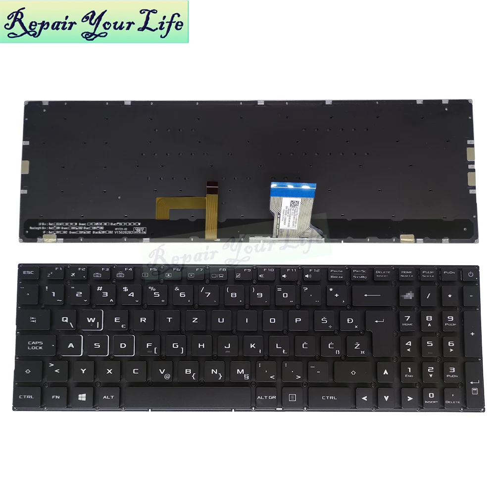 Rgb Retroiluminado Teclado Búlgaro para Asus Strix Gl702v Gl702vi Ba036t Rog Gamer Teclados do Portátil Coreano Noruega wb Croata Gl702 - Imagem 4
