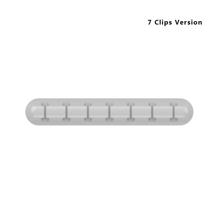 Grey Силиконовый Кабельный органайзер, usb-держатель для кабеля, гибкий кабель для сматывания, управление, кабельные зажимы, держатель для мыши, клавиатуры, наушников, автомобиля - Цвет: Grey