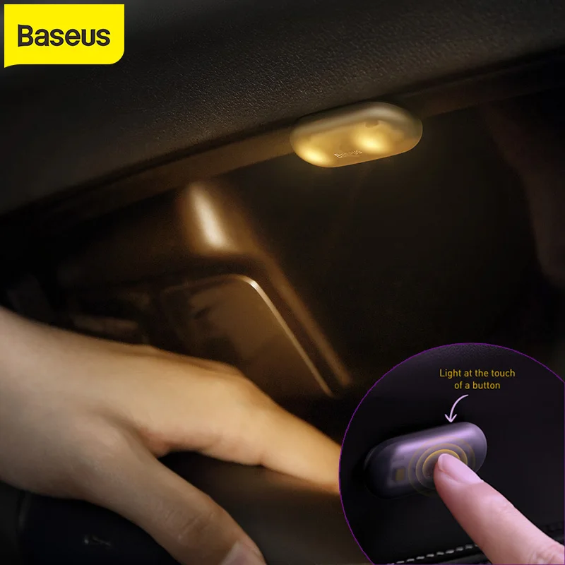 Портативный светодиодный светильник Baseus для салона автомобиля 2 шт. магнитный