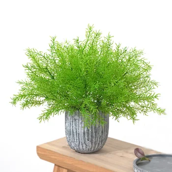 5 Fork Water Grass Plastic Artificial Plants Simulation Green Plants Fake Leaves Craft Home Decoration Accessories