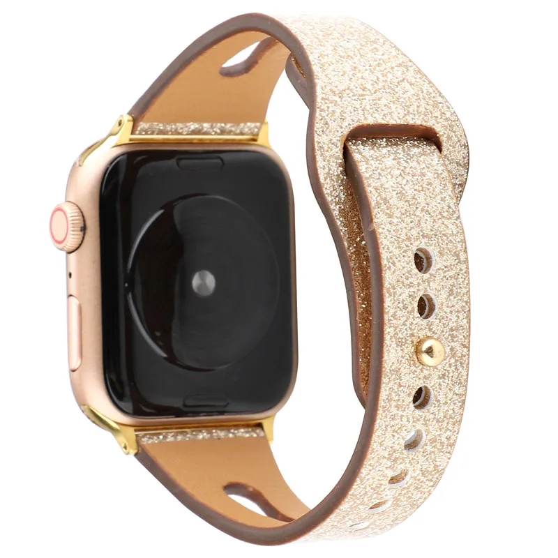 Из натуральной кожи петлевой браслет для наручных часов Apple Watch 4 полосы slim fit ремень 44/40/42/38 мм Замена аксессуары для запястья для наручных