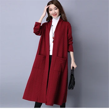 

Women Cotton linen Trench Coat Autumn Winter Long sleeve Open Stitch Overcoat OL Office wear Plus size Casual Women Tops Outwear