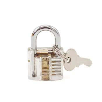 

Cutaway Inside View Of Practice Transparent Lock Training Skill Pick View Padlock For Locksmith With Smart Keys open tool