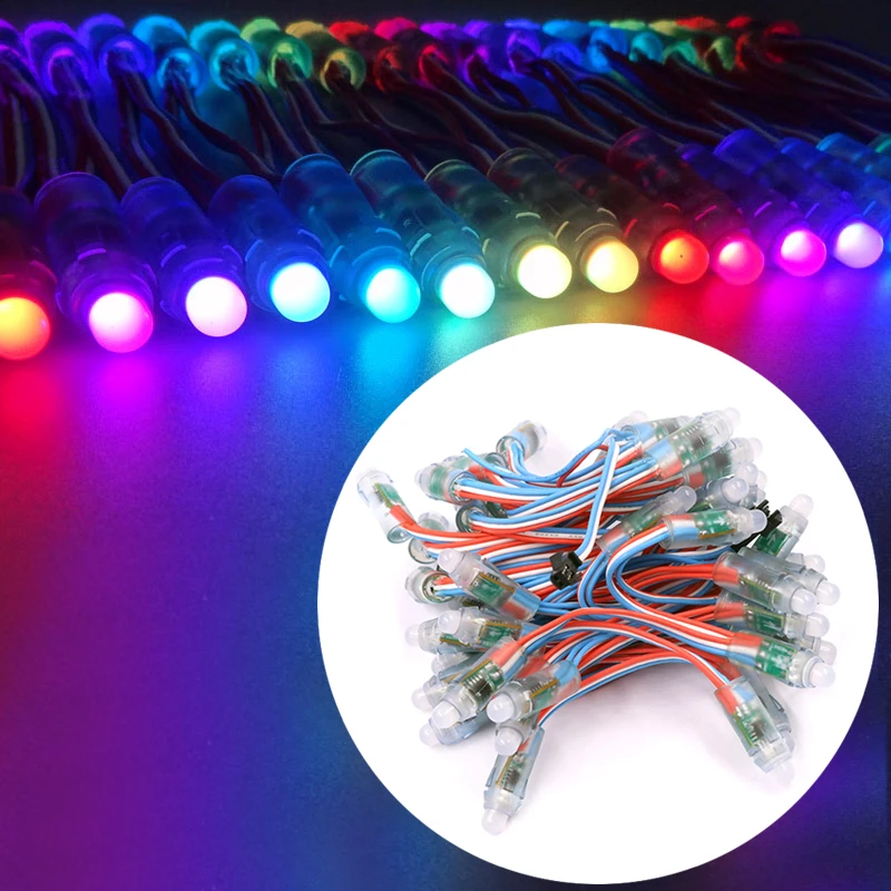 50 шт. WS2811 RGB светодиодный модуль 2811 DC5V диффузионный адресный пиксельный узлы 12 мм