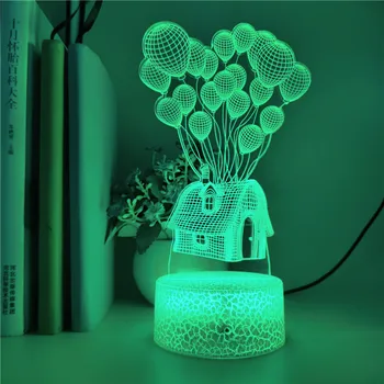

7 Colors Pixar Cartoon UP 3D LED Night Light Action Figure Touch Optical illusion Table Lamp Home Decoration Smart Phone Control
