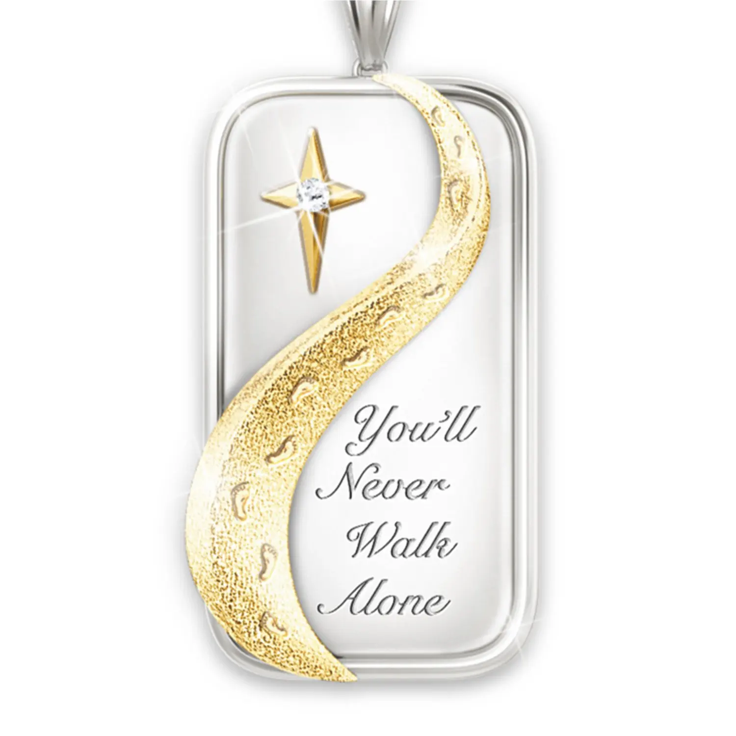 

"you'll Never Wall Alone"Silver Colors Gold Filled Footprint Rings for Sisters Bestie Jewelry Wedding Promise Ring for Women