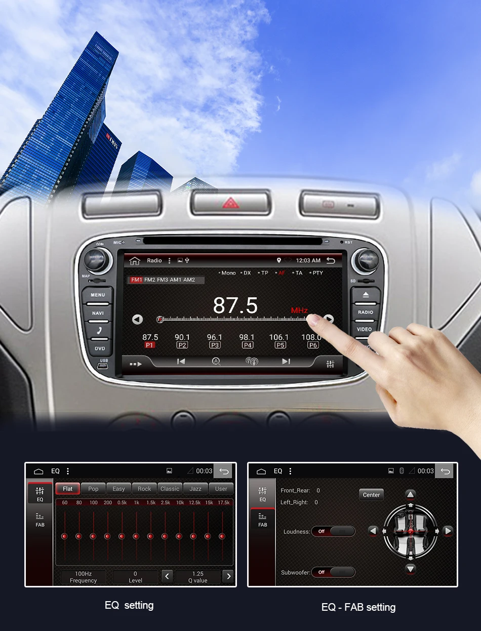 Flash Deal Eunavi 2 din Android 9 Car DVD Multimedia Player GPS for FORD Focus Mondeo S-MAX C-MAX Galaxy 4G 64G TDA7851 IPS auto radio fm 10