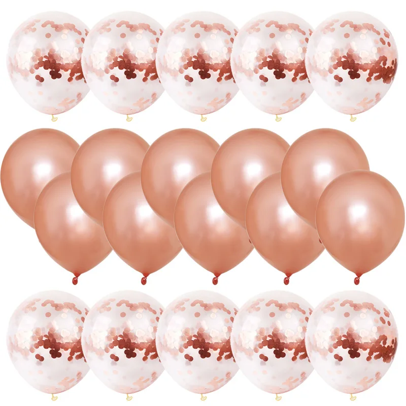 Rose Gold Party Supplies Confetti Balloon Sequin Latex Babyshower Birthday Decorations kids Balloons Helium Inflatable Wedding