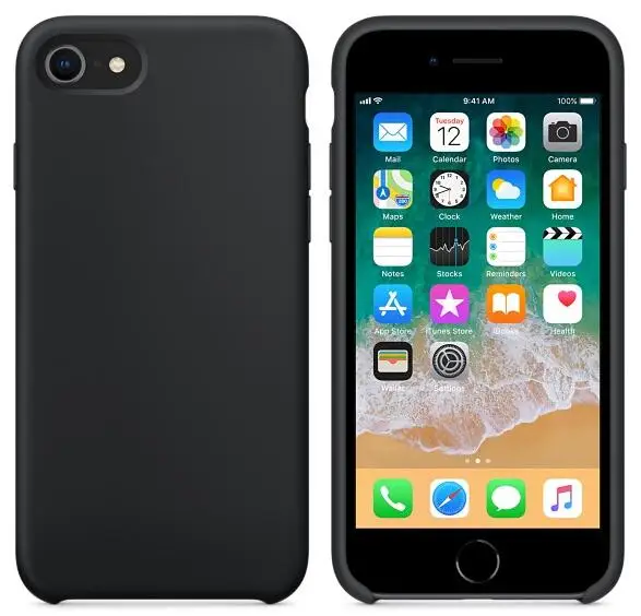 Жидкий силиконовый чехол Keepever для iPhone 6, 6s, 7, 8 Plus, чехол для телефона apple X, XS, Max, XR, X, 5, 5C, SE, оболочка, Капа - Цвет: Черный