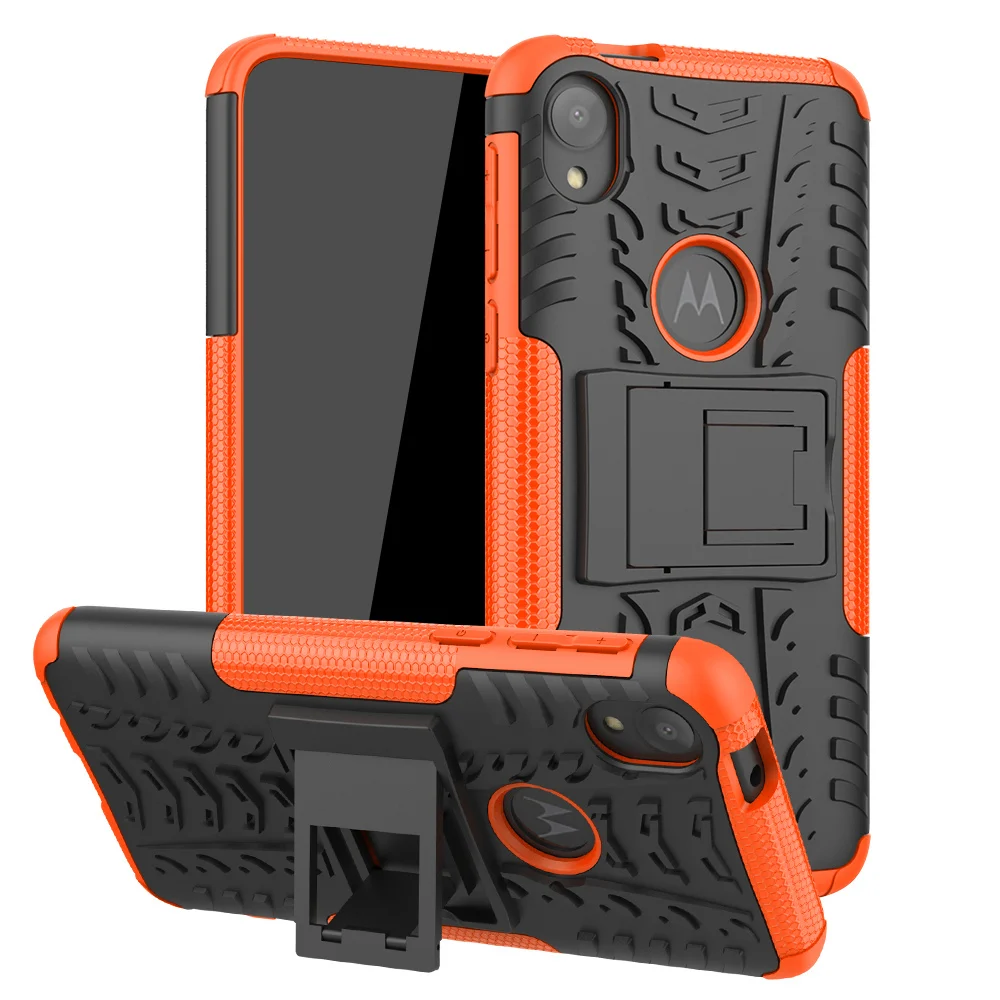 Для Motorola Moto E6 G7 Z4 Play G7 Plus G7 power Case жесткий пластиковый мягкий силиконовый гибридный бронированная подставка PC+ TPU чехол
