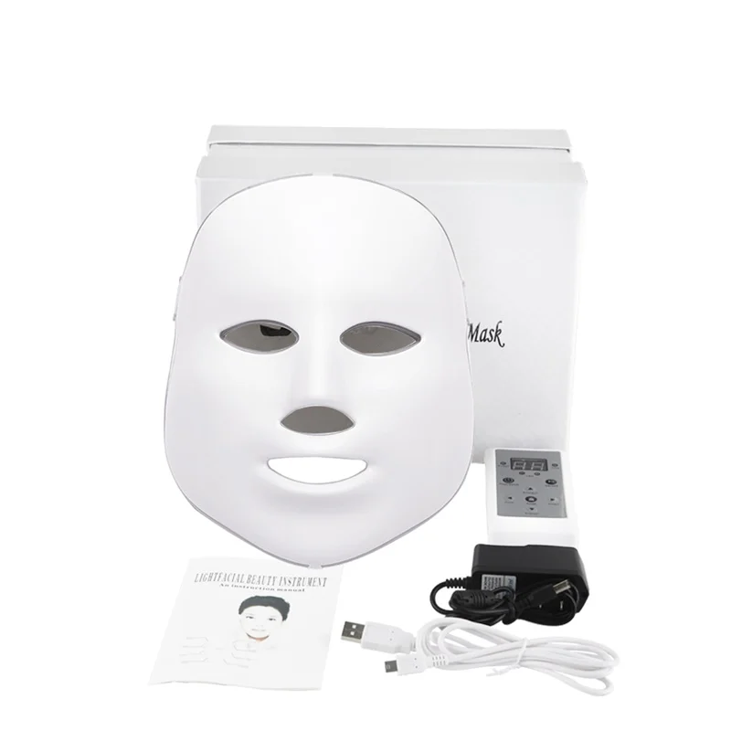 LED Facial Mask Belleza Facial Beauty Skin Rejuvenation Photon LED Mask Masque Therapy Anti Wrinkle Acne Tighten Skin Care Tool - Цвет: UK PULG WITH BOX