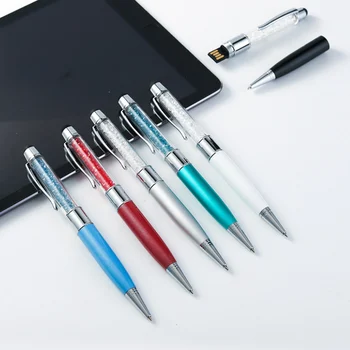 

Diamond ballpoint pen USB flashdrive usb 2.0 pendrive 64gb usb flash 4gb 8gb 16gb 32gb usb stick pen drive over 10pcs free logo