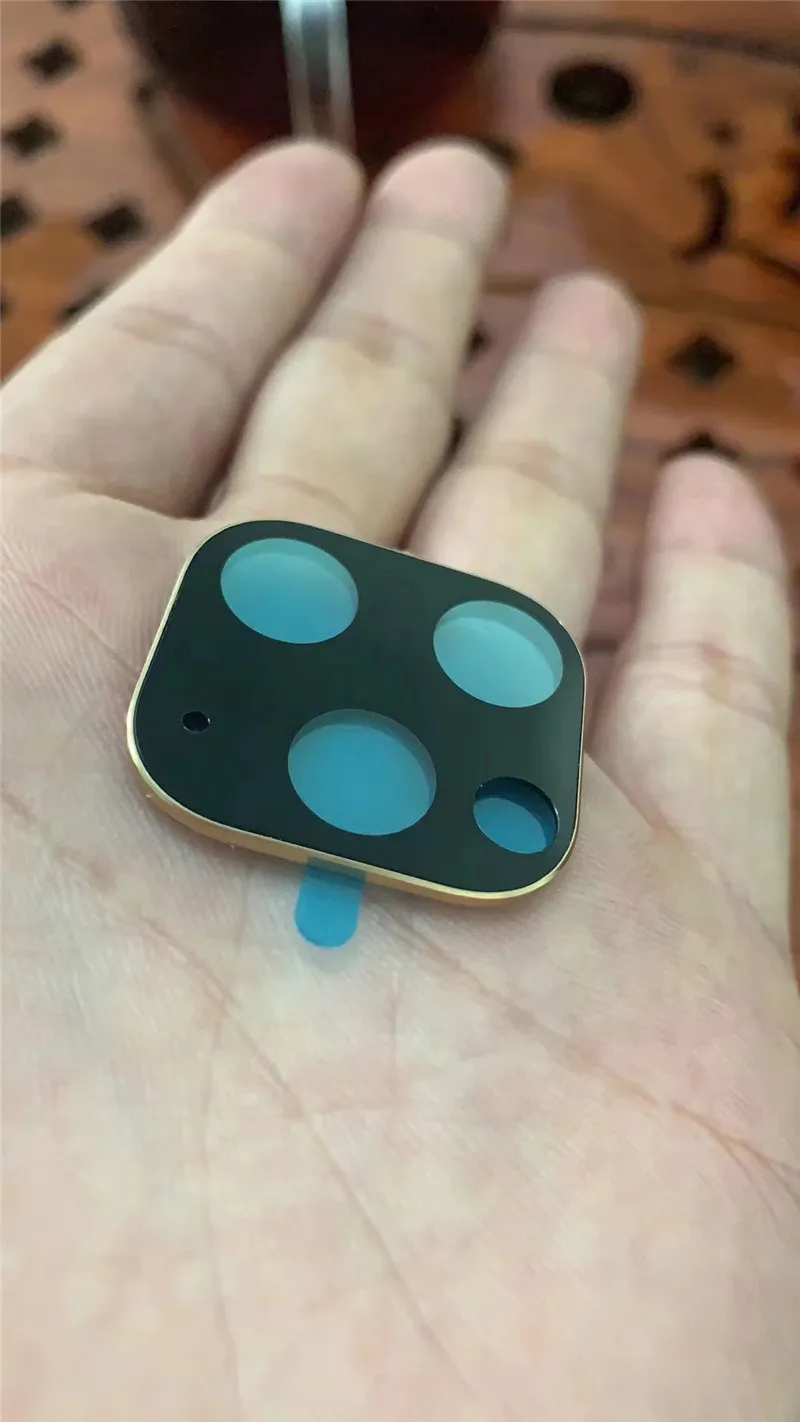 100 шт/партия 3D полный задний объектив камеры протектор экрана для iPhone 11 Pro Max Закаленное стекло пленка Алюминиевый металлический чехол для объектива