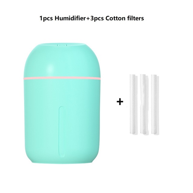 330ML USB Silent Air Humidifier Gentle Night Light Aroma Diffuser Continuous/Intermittent Spray Can Work For 8-12 Hours