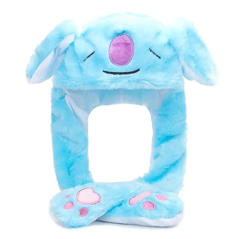 Милый кролик свинья животное плюшевая шляпа подушка безопасности движущиеся прыгающие уши игрушка подарок Кепка с лапой