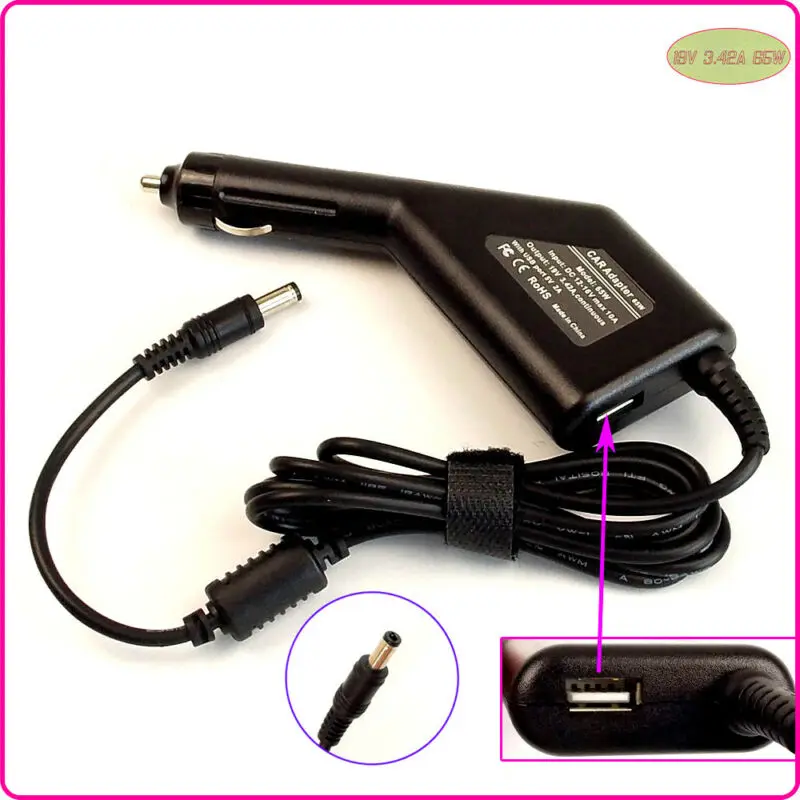 Автомобильный адаптер для ноутбука DC зарядное устройство и USB Toshiba Satellite PA3097E-1ACA L100