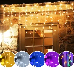 96Led Fairy String Lights Curtain Garland light Window Outdoor Decoration 5m for Wedding Party Decoration
