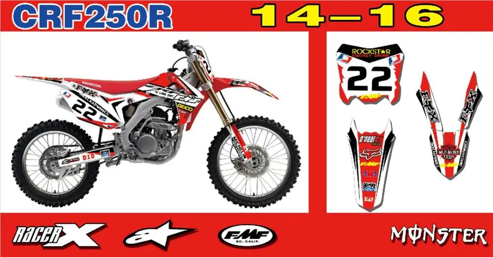 Мотоцикл наклейки фоны наклейки настроить для HONDA CRF250R CRF 250R CRF250