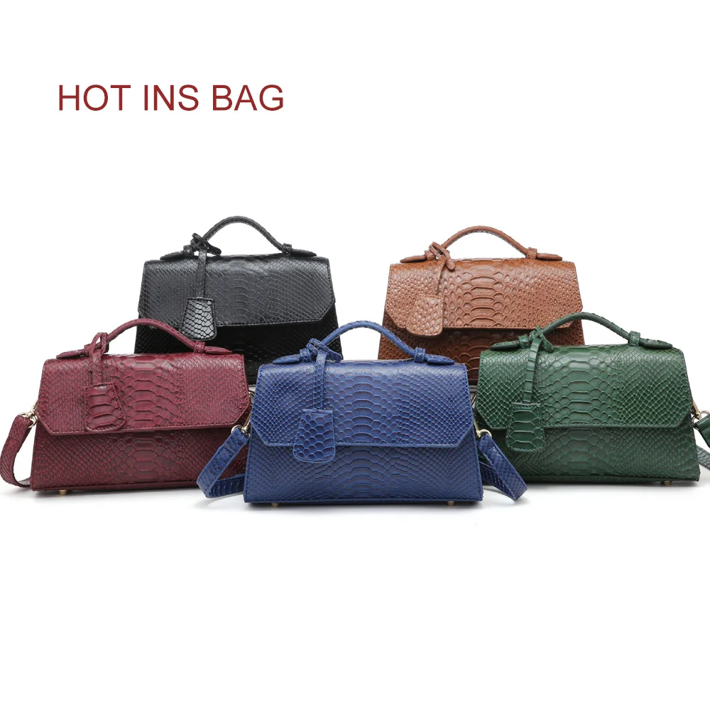 

Wholesales Fashion Ladies Snake Flap Bag Designer Handbags Women Bags 2019 Marron Green Small Day Clutch Gold Chain Luxury