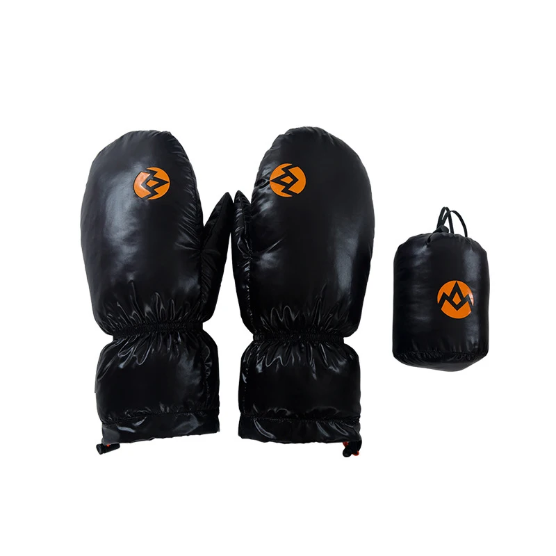 Aegismax перчатки с гусиным пухом ветрозащитные теплые перчатки с открытыми пальцами для походов и кемпинга - Цвет: Black