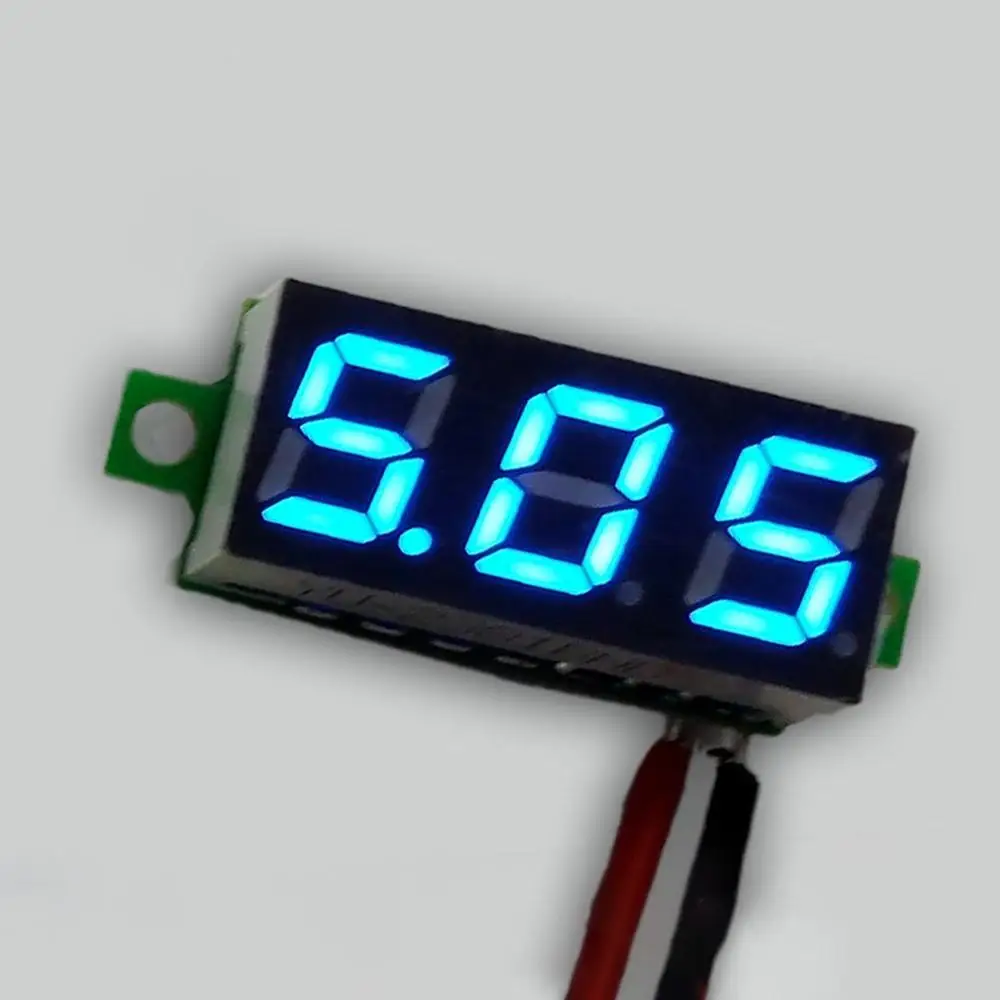 Dc 0-30 в 2 провода светодиодный дисплей Цифровой Вольтметр напряжения панель для макетной платы важные принадлежности для вольтметра - Цвет: Синий