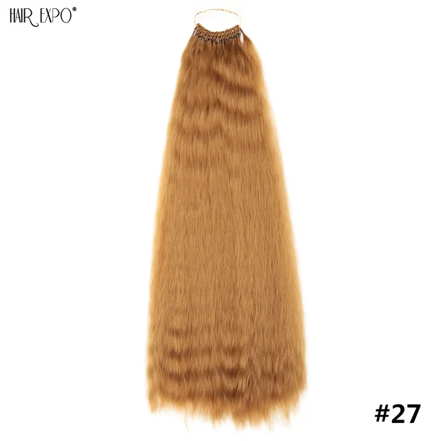 22”Synthetic Hair Extensions Soft Yaki Straight Crochet Hair Pre Looped Kinky Curly Ombre Braiding Hair Bundles Hair Expo City #27