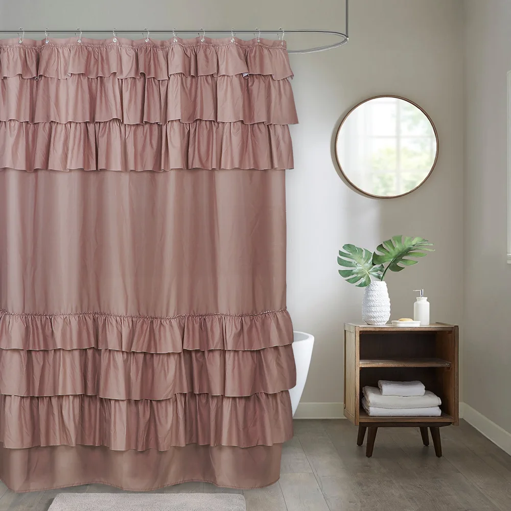 TOENGS Cortinas De Ducha Boheias Para Baño, Cortina De Ducha En Blanco