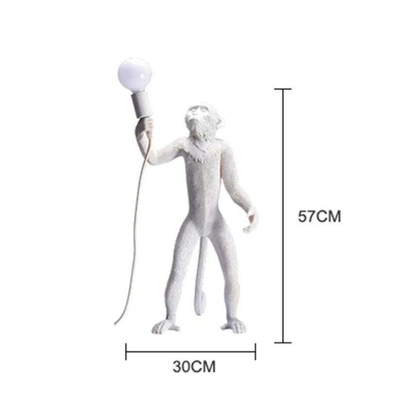 White floor lamp Современные Полимерные светодиодные подвесные лампы, скандинавские лампы с обезьяной, подвесные светильники для гостиной, спальни, ресторана, бара, Кухонные светильники, светильник - Цвет корпуса: White floor lamp