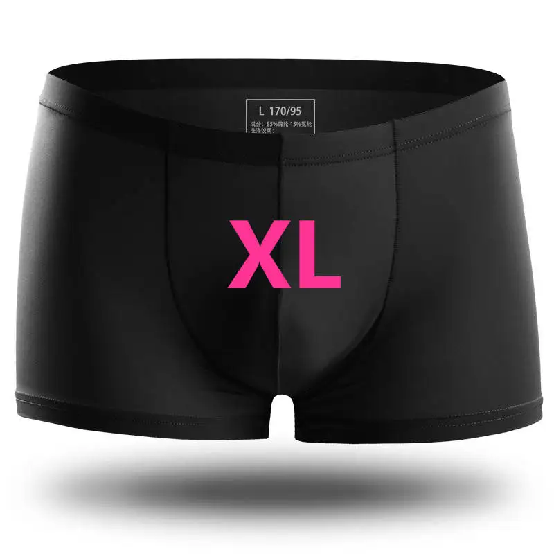 3pcs Black XL 3 шт., Xiaomi Mijia, летние, ультра-тонкие, мужские трусы, шелк льда, бесшовные, мужские боксеры, одноцветные, полупрозрачные, дышащие трусы - Цвет: 3pcs Black XL