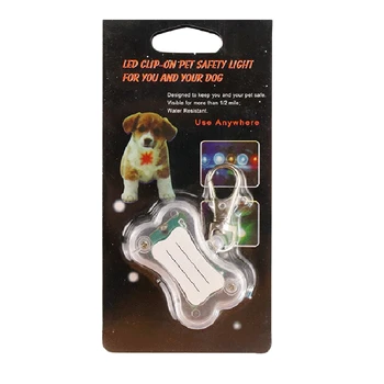 

4PCS LED Luminous Dog Pendant Bone Shaped Pet Luminous Pendant Pet Tag