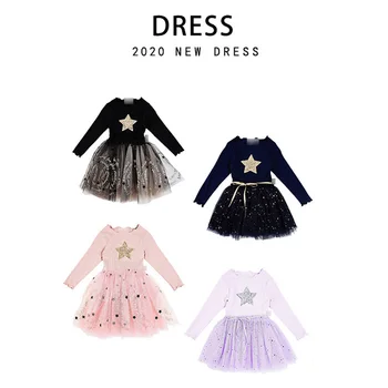 

PER-SALE Shipment In Mid-August 2020 New Autumn Kids Dresses for Girls Star Sequins Princess Party Dress Christmas Dress Girl